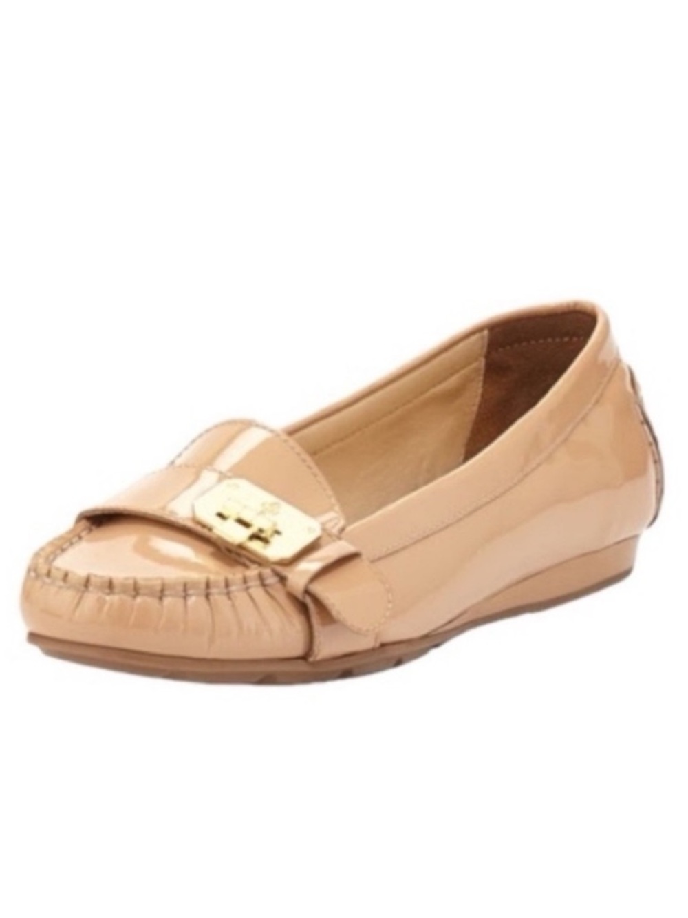 Cole Haan Nike Air Light Tan Patent Leather Tali Lock Moccasins Size 8